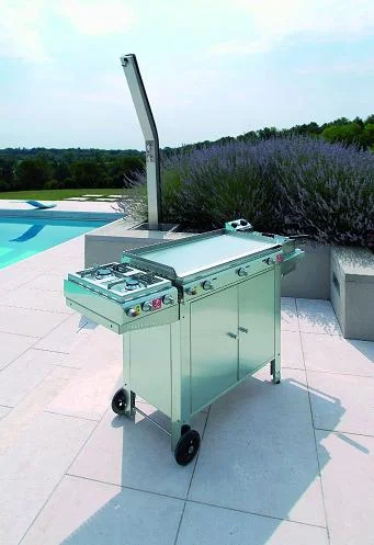 Barbecue a gas con piastra
